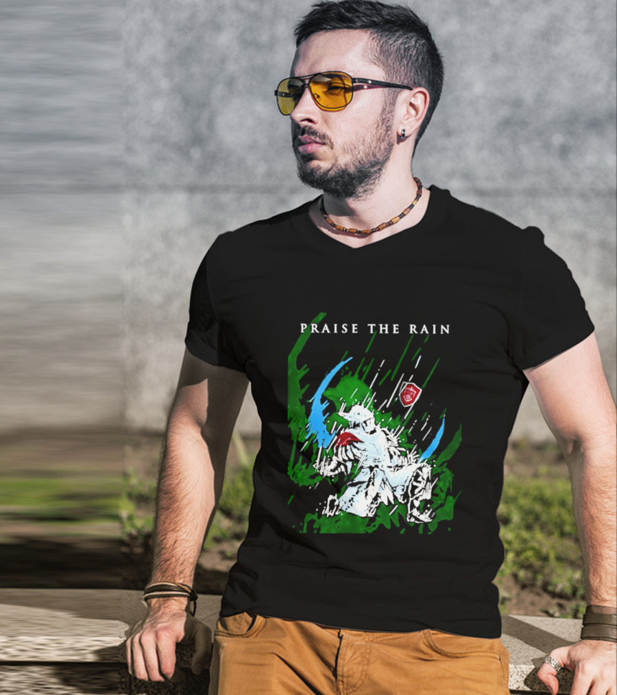 Praise The Rain Warrior Energetic Green And Blue Splash T-Shirt