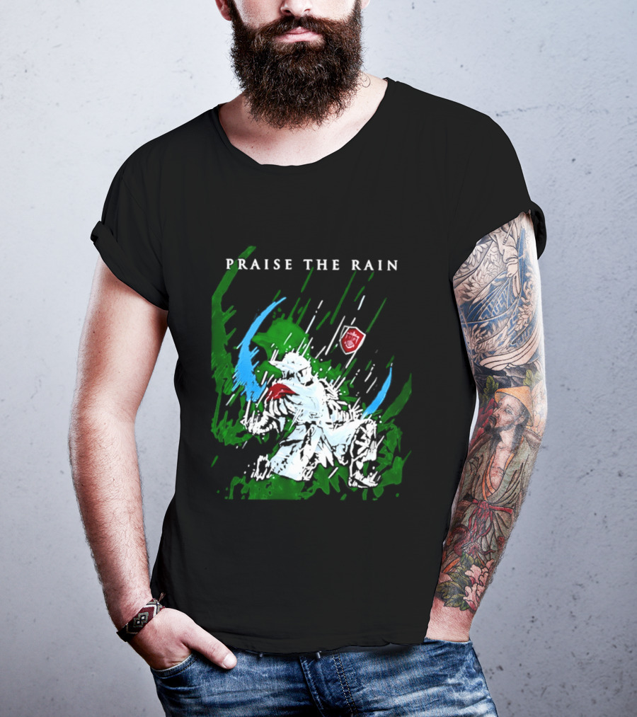 Praise The Rain Warrior Energetic Green And Blue Splash T-Shirt