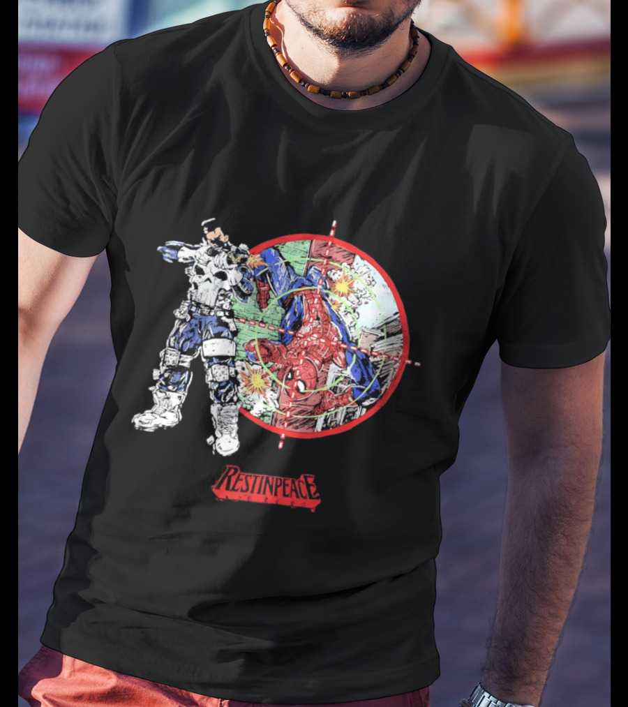 Punisher Crosshairs Spider Man RESTINPEACE T-Shirt