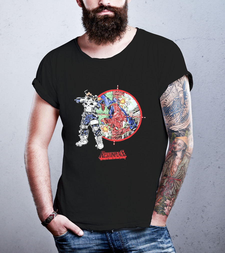 Punisher Crosshairs Spider Man RESTINPEACE T-Shirt