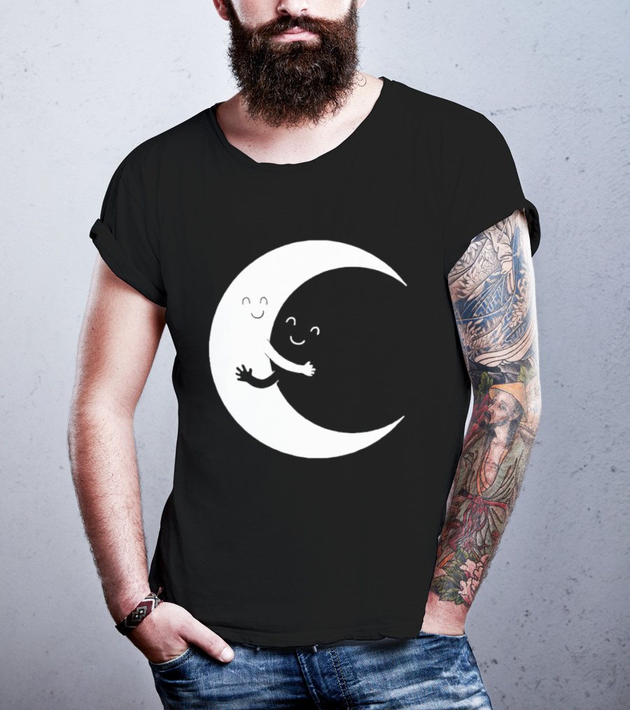 Celestial Hugging Moon Crescent Night Sky Space T-Shirt
