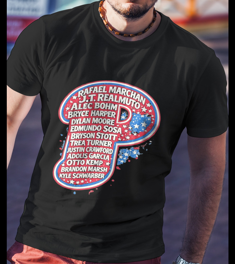 Rafael Marchan JT Realmuto Alec Bohm Bryce Harper Philadelphia Phillies T-Shirt