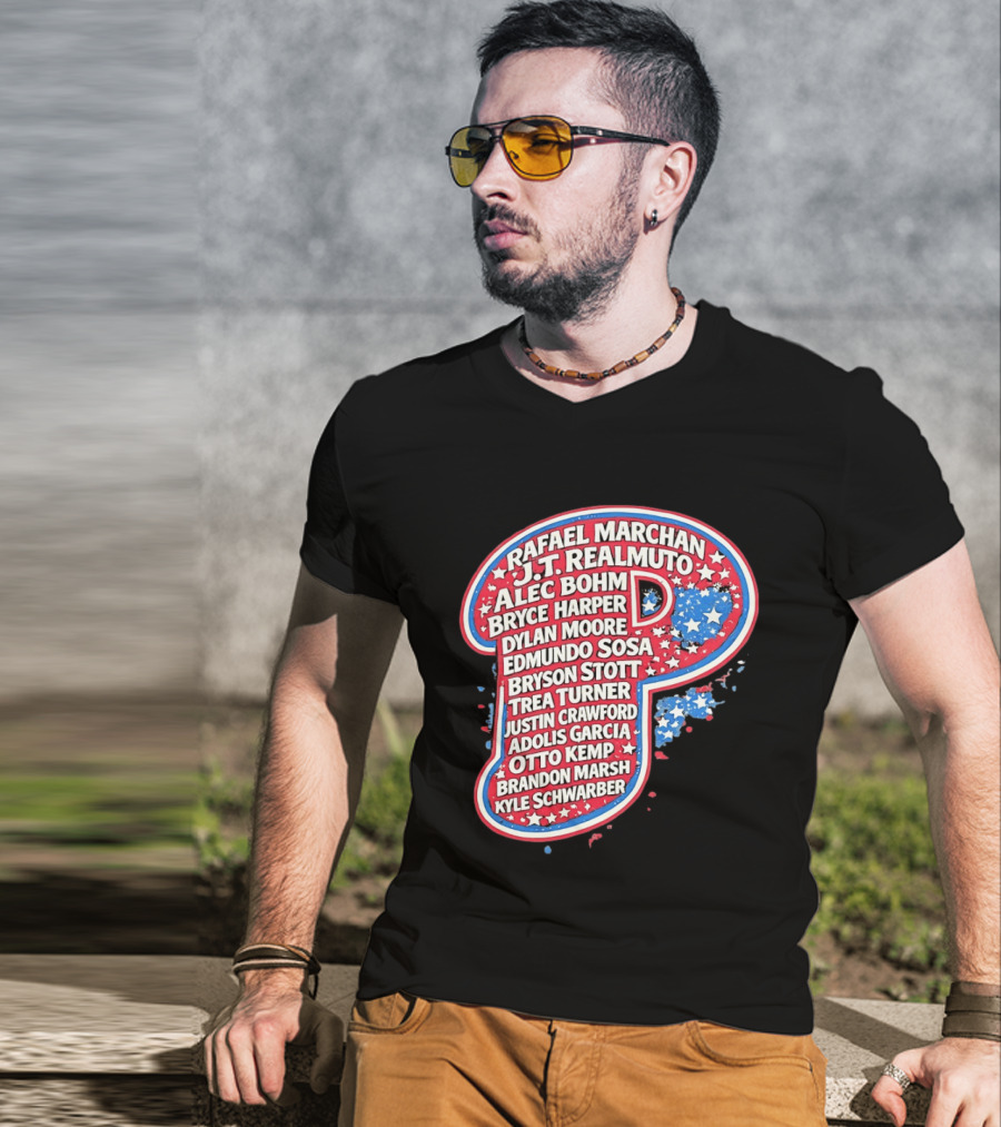 Rafael Marchan JT Realmuto Alec Bohm Bryce Harper Philadelphia Phillies T-Shirt