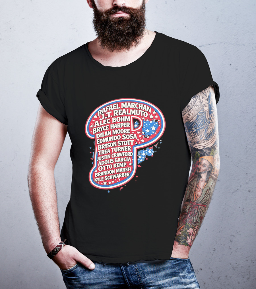 Rafael Marchan JT Realmuto Alec Bohm Bryce Harper Philadelphia Phillies T-Shirt