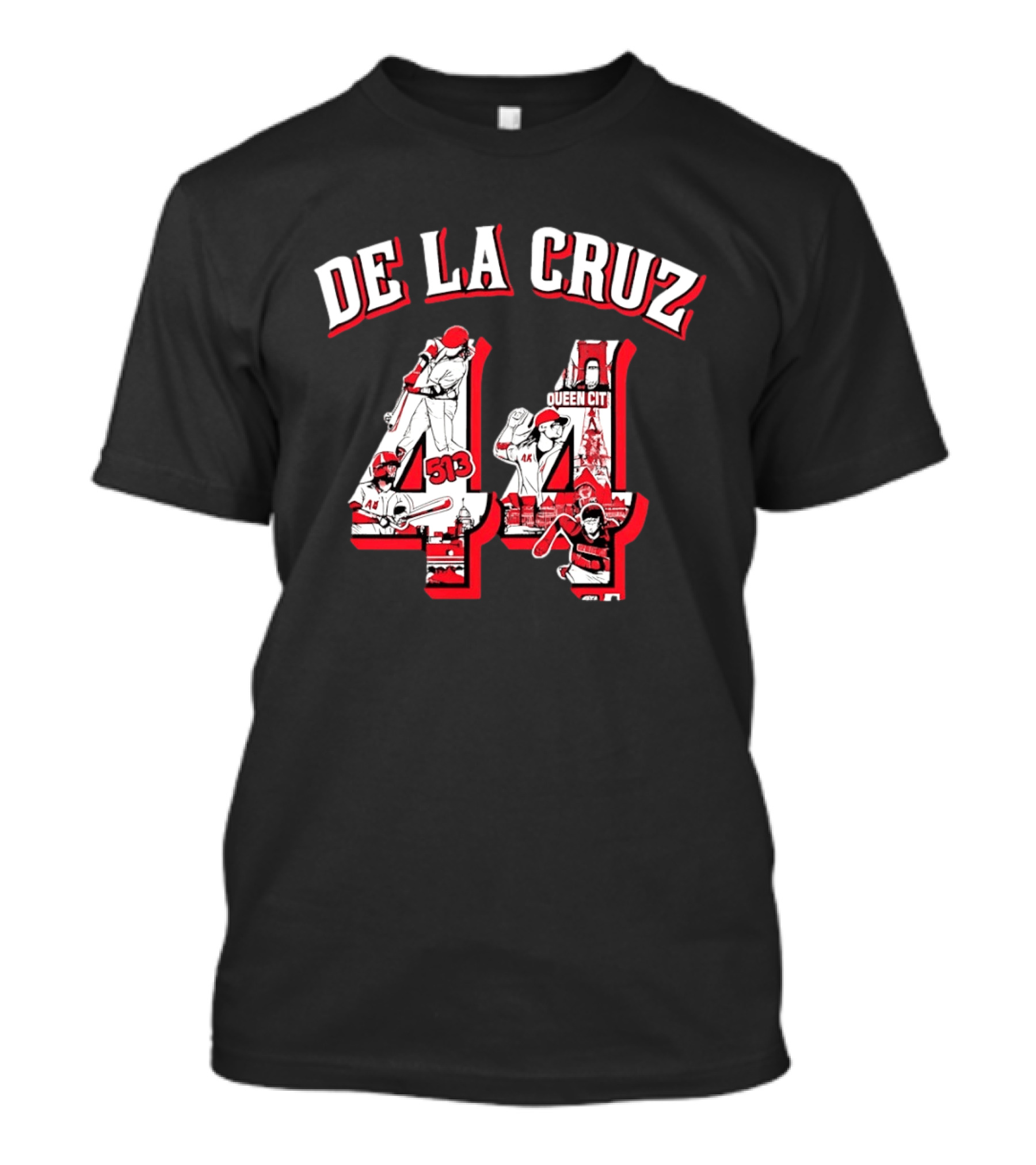 De La Cruz 44 Queen City 513 Cincinnati Reds MLB T-Shirt