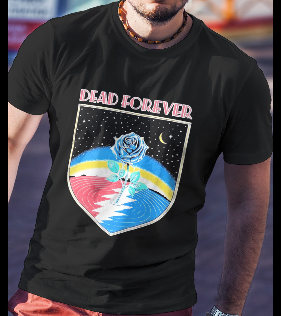 Grateful Dead Forever Rose Skull Rainbow Night Sky Moon Dead60 T-Shirt