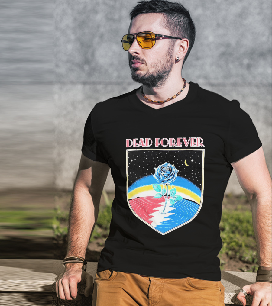 Grateful Dead Forever Rose Skull Rainbow Night Sky Moon Dead60 T-Shirt