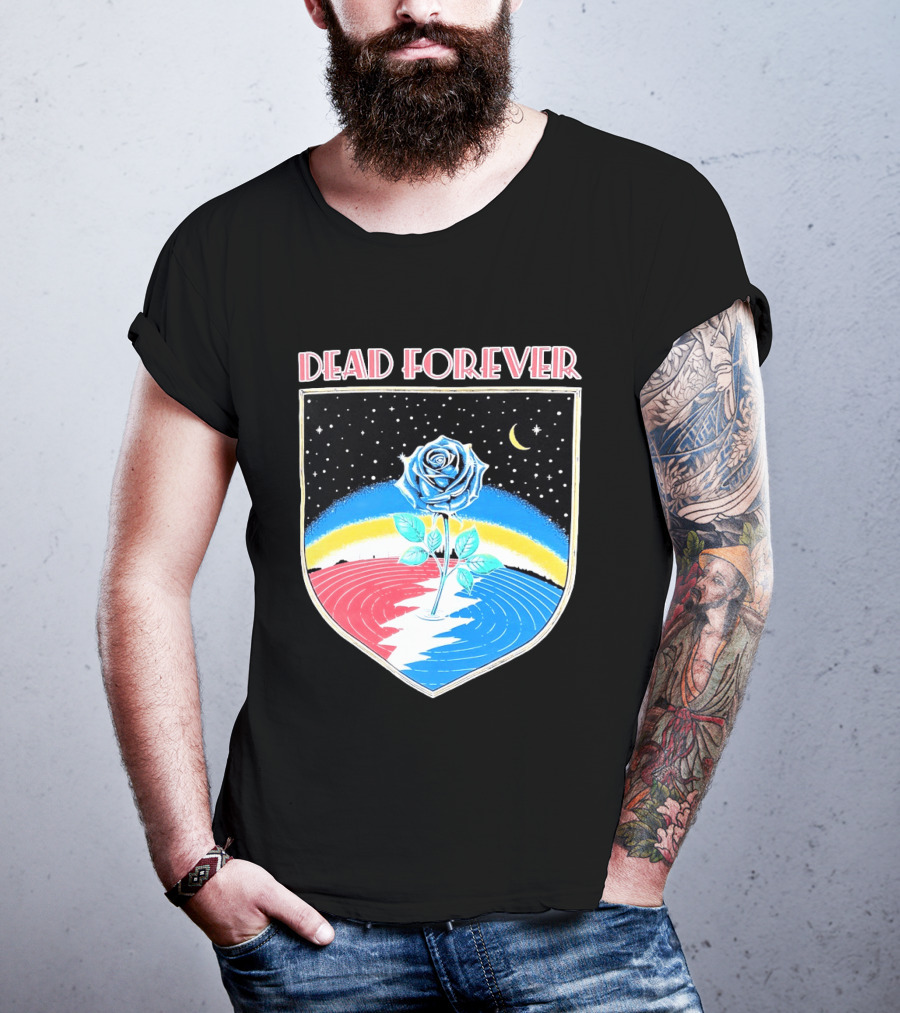 Grateful Dead Forever Rose Skull Rainbow Night Sky Moon Dead60 T-Shirt