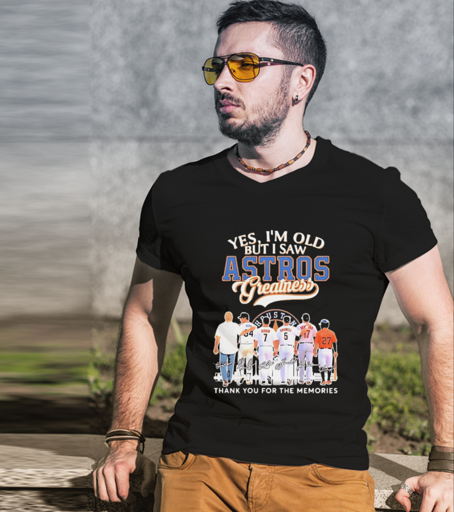 Yes I'm Old But I Saw Astros Greatness Ryan Biggio Bagwell Beltran Thank You For The Memories T-Shirt