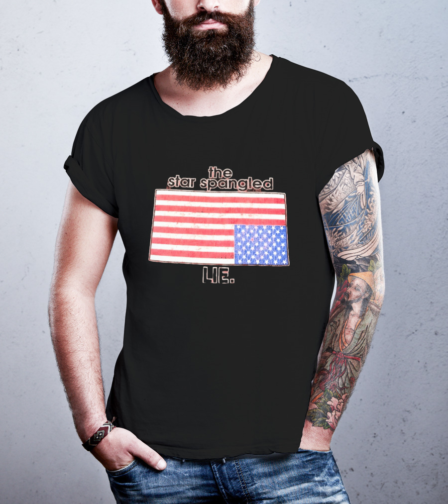 The Star Spangled Lie Upside Down American Flag T-Shirt