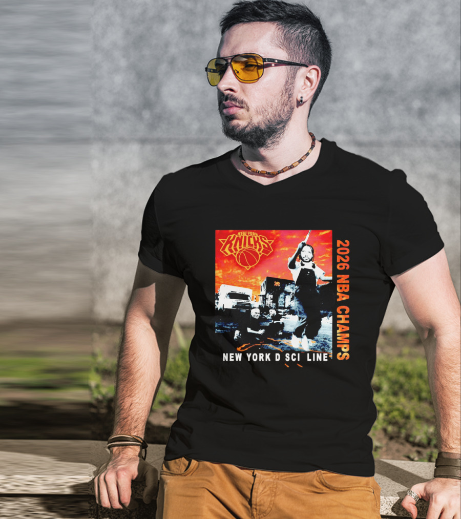New York Knicks 2026 NBA Champs New York Discipline Rap Album T-Shirt