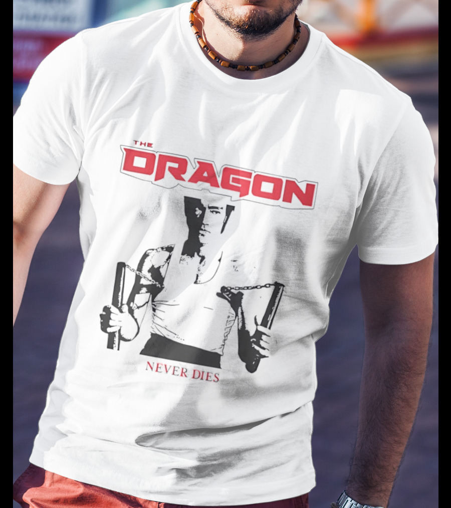 The Dragon Never Dies Bruce Lee Nunchaku T-Shirt