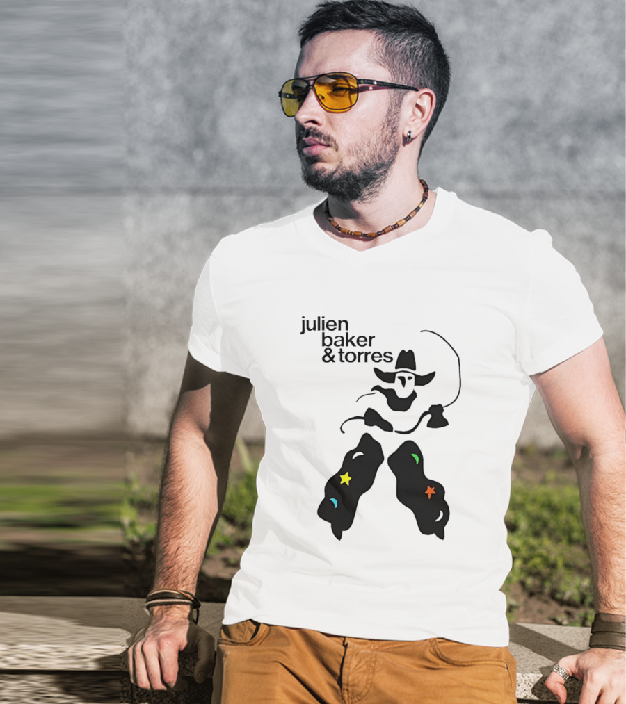Julien Baker And Torres Cowboy Figure With Colorful Star Accents T-Shirt