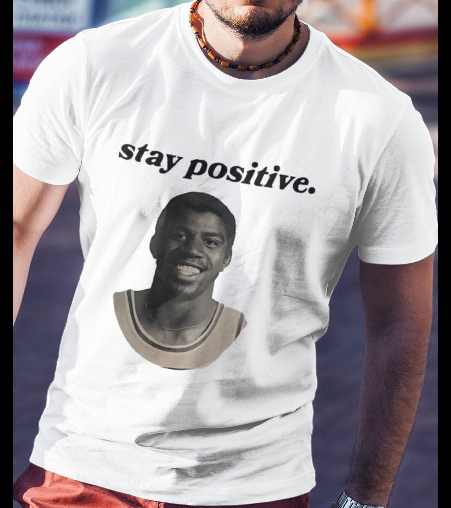 Magic Johnson Stay Positive Los Angeles Lakers T-Shirt