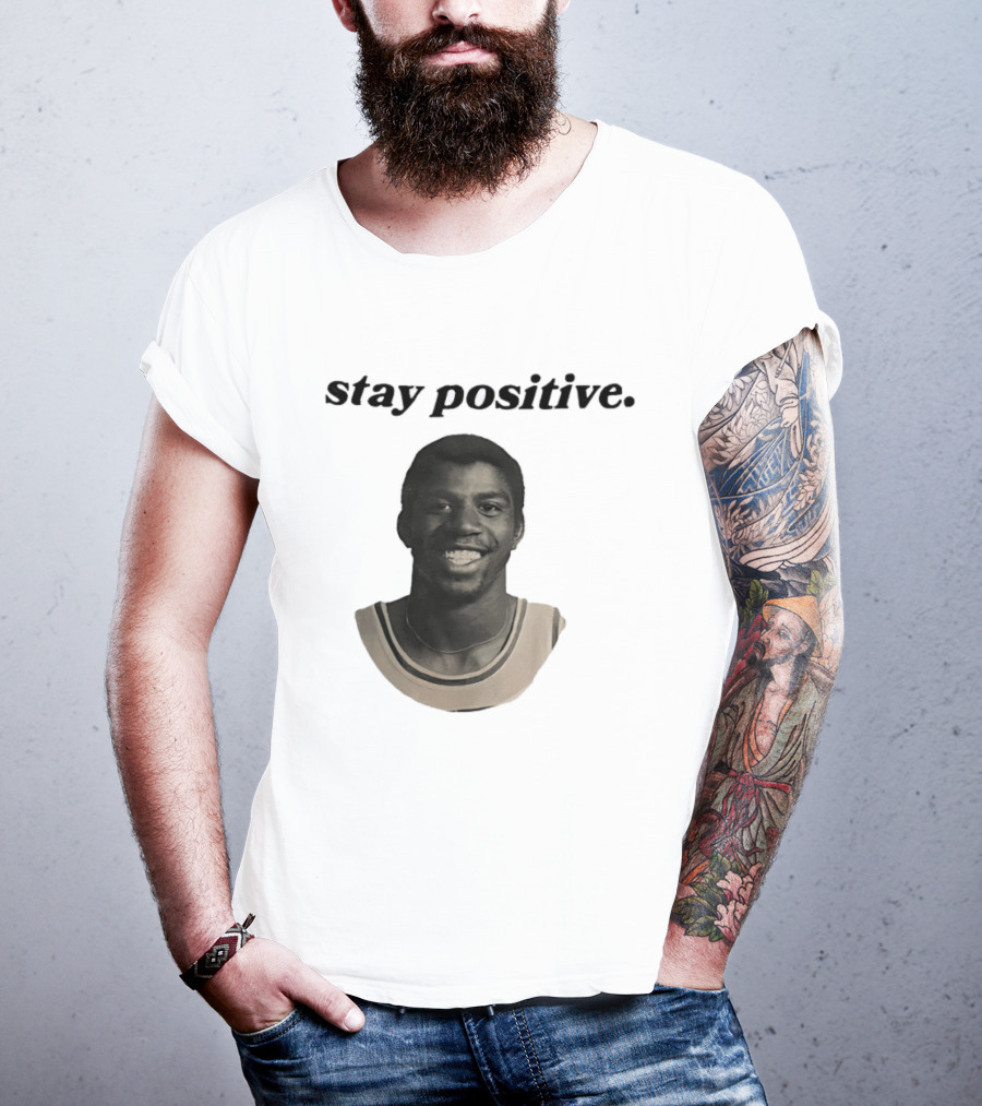Magic Johnson Stay Positive Los Angeles Lakers T-Shirt