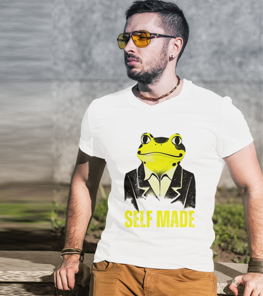 Frog In Business Suit Self Made T-Shirt