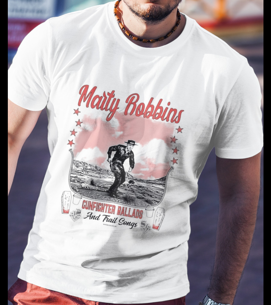 Marty Robbins Gunfighter Ballads And Trail Songs Cowboy Western Scene T-Shirt