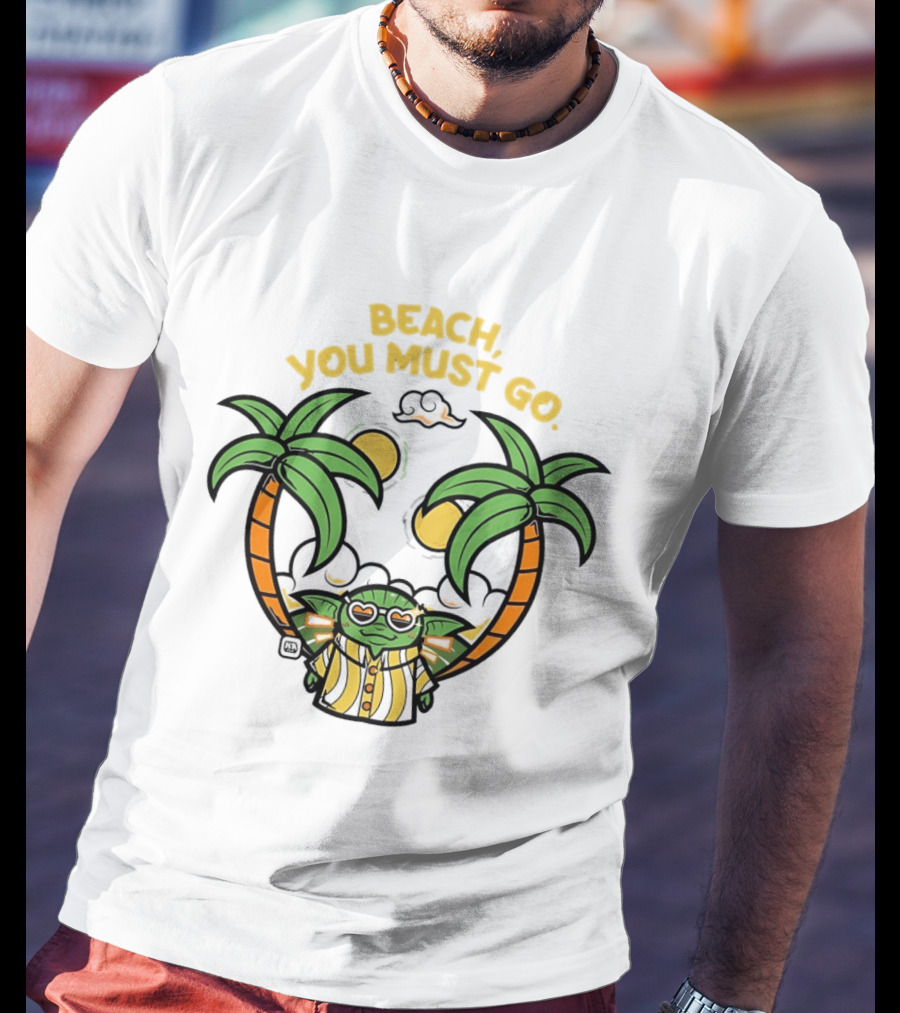 Grogu Hawaiian Outfit Beach You Must Go Palm Trees Sunglasses T-Shirt