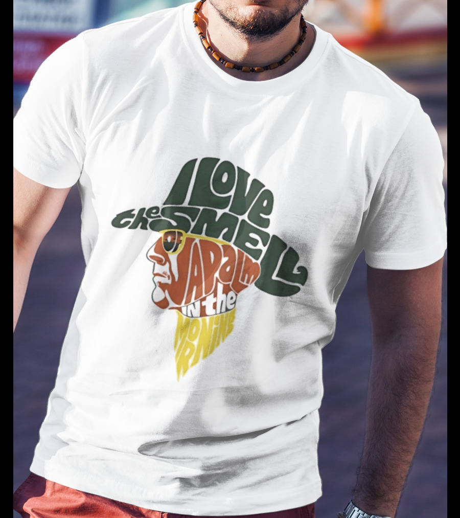 I Love The Smell Of Napalm In The Morning Cowboy Head Shape T-Shirt