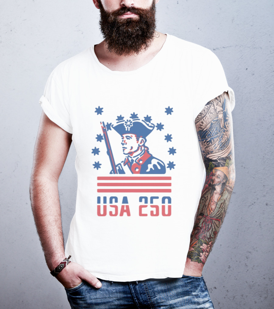 USA 250 American Revolutionary War Soldier Stars And Stripes T-Shirt