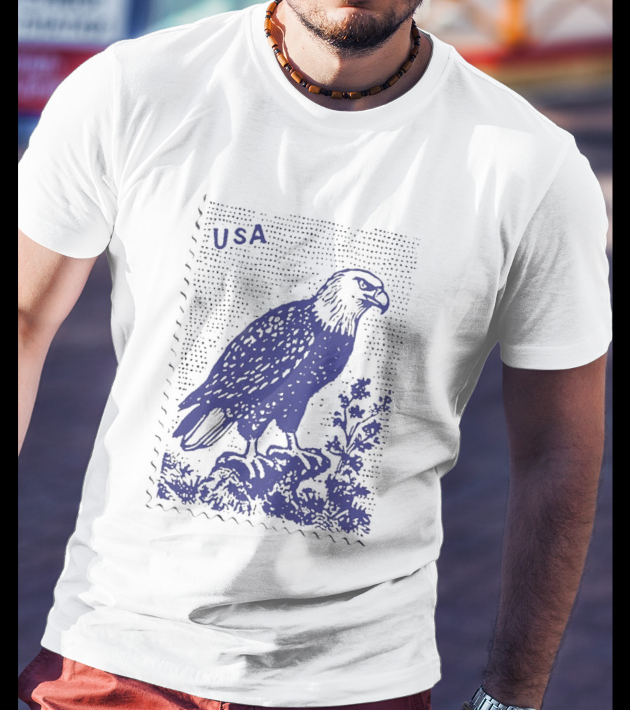 USA Bald Eagle Stamp Patriotic T-Shirt
