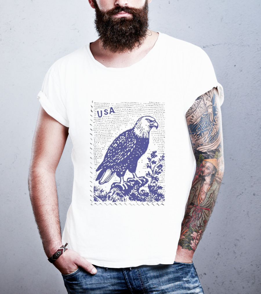 USA Bald Eagle Stamp Patriotic T-Shirt