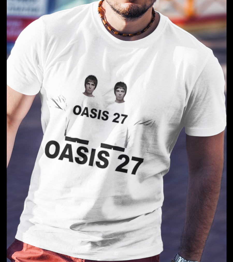 Oasis 27 Two Men Faces T-Shirt
