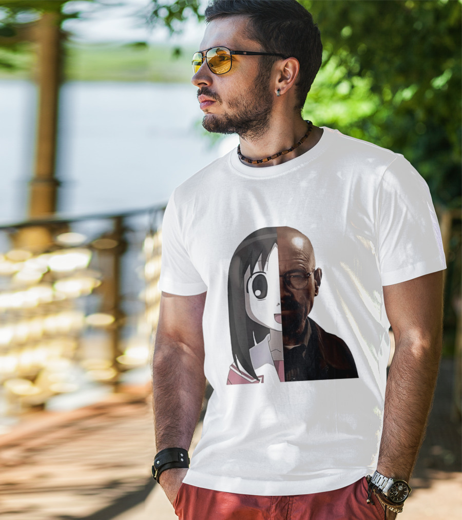 Walter White And Ayumu Kasuga Half Face Combo T-Shirt