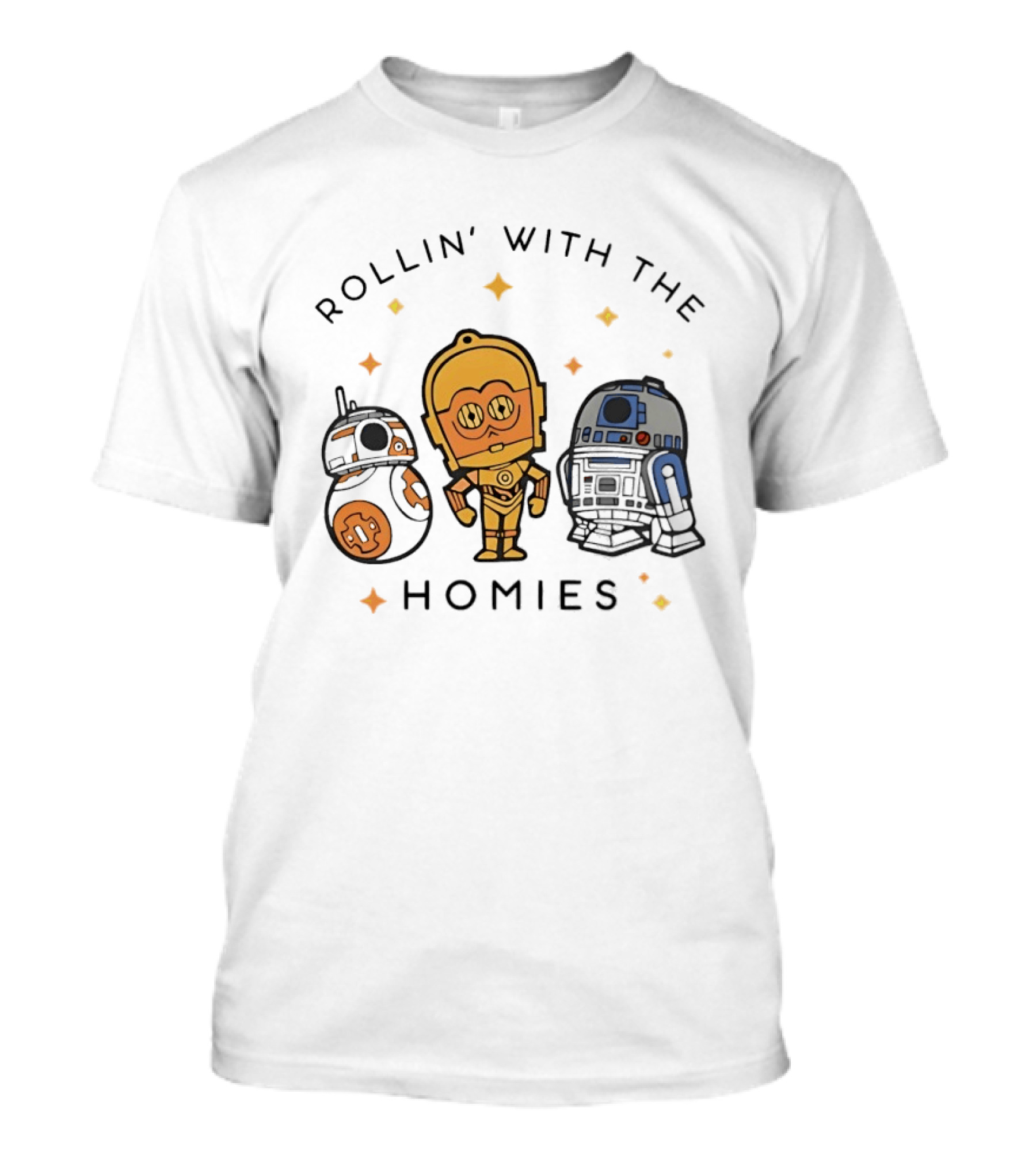 BB 8 C 3PO R2 D2 Rollin' With The Homies T-Shirt
