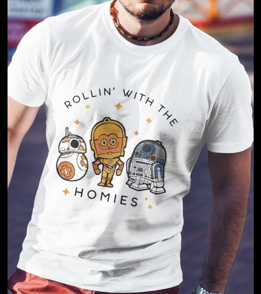 BB 8 C 3PO R2 D2 Rollin' With The Homies T-Shirt