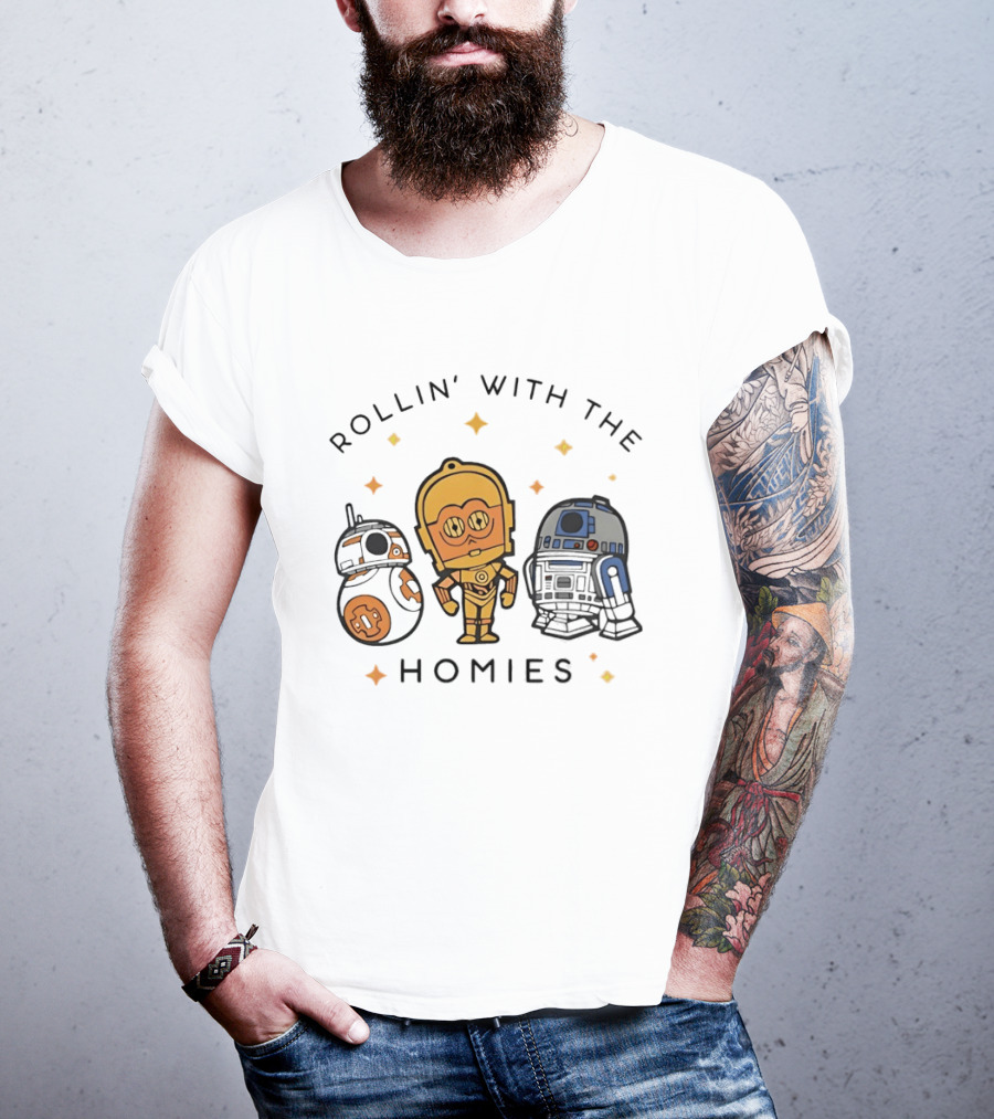 BB 8 C 3PO R2 D2 Rollin' With The Homies T-Shirt
