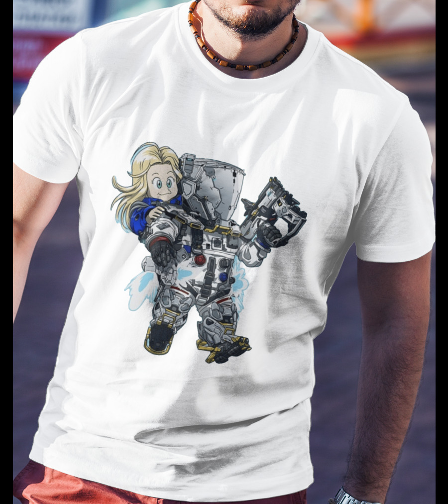 Android 18 Chibi And Titanfall Pilot Fusion Dragon Ball Z T-Shirt