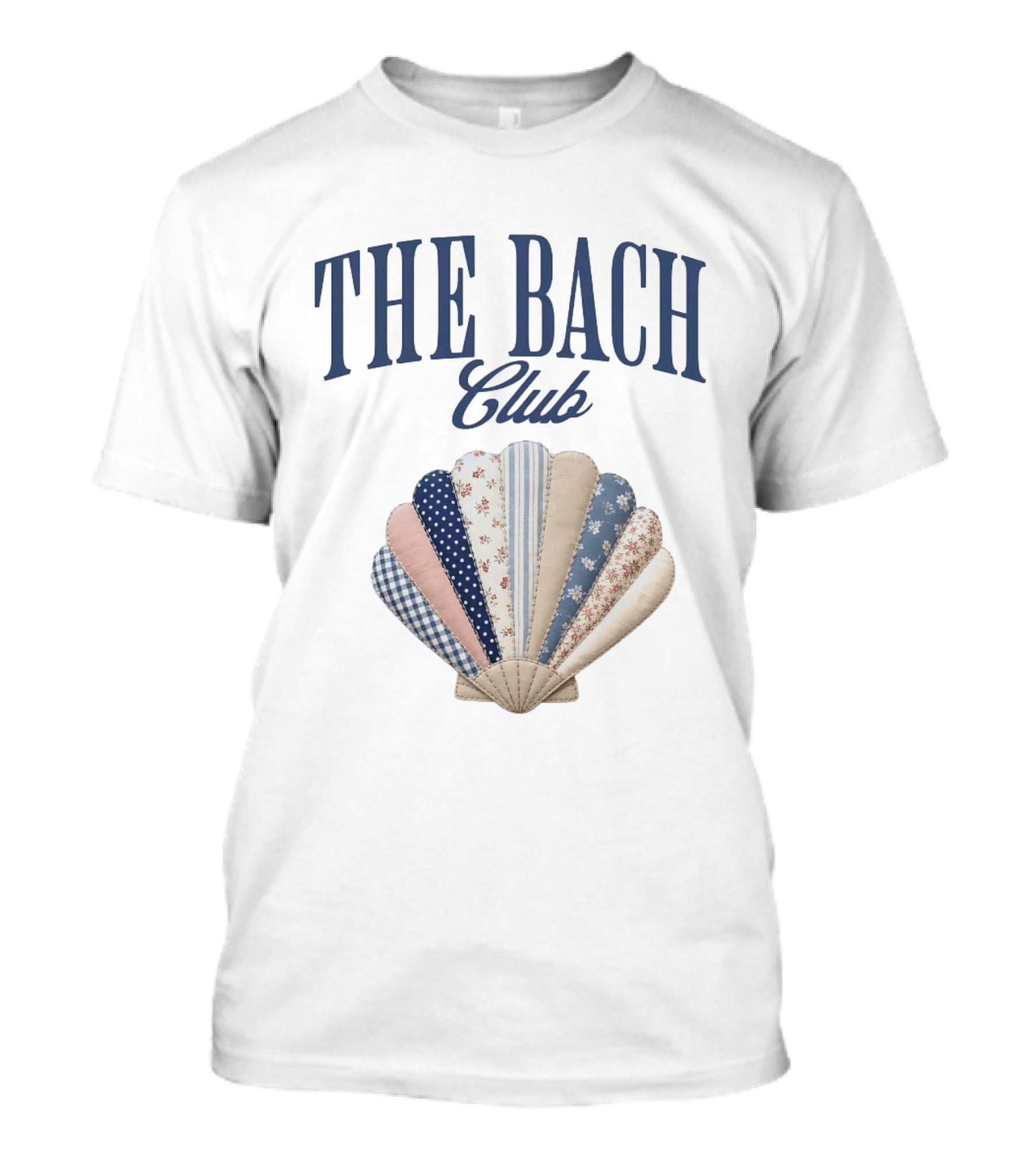 The Bach Club Patchwork Seashell Pattern Aesthetic T-Shirt