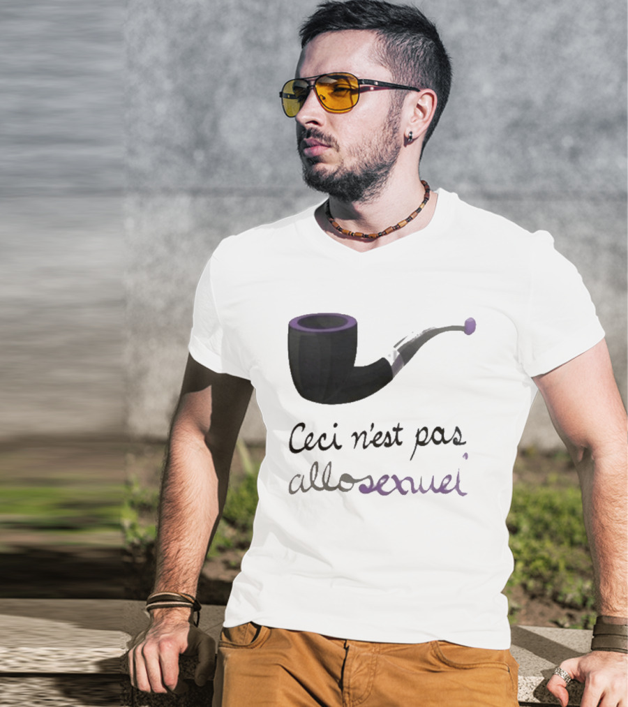 Ceci N'est Pas Allosexeuel Pipe Treachery Of Images T-Shirt