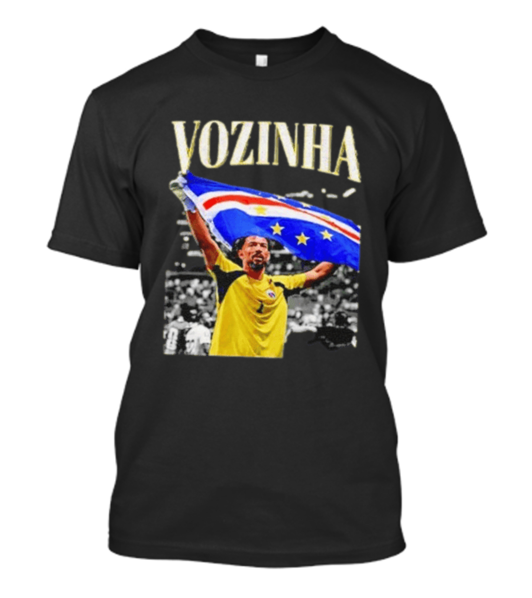 Vozinha Cape Verde Flag Celebration Football Team Player T-Shirt