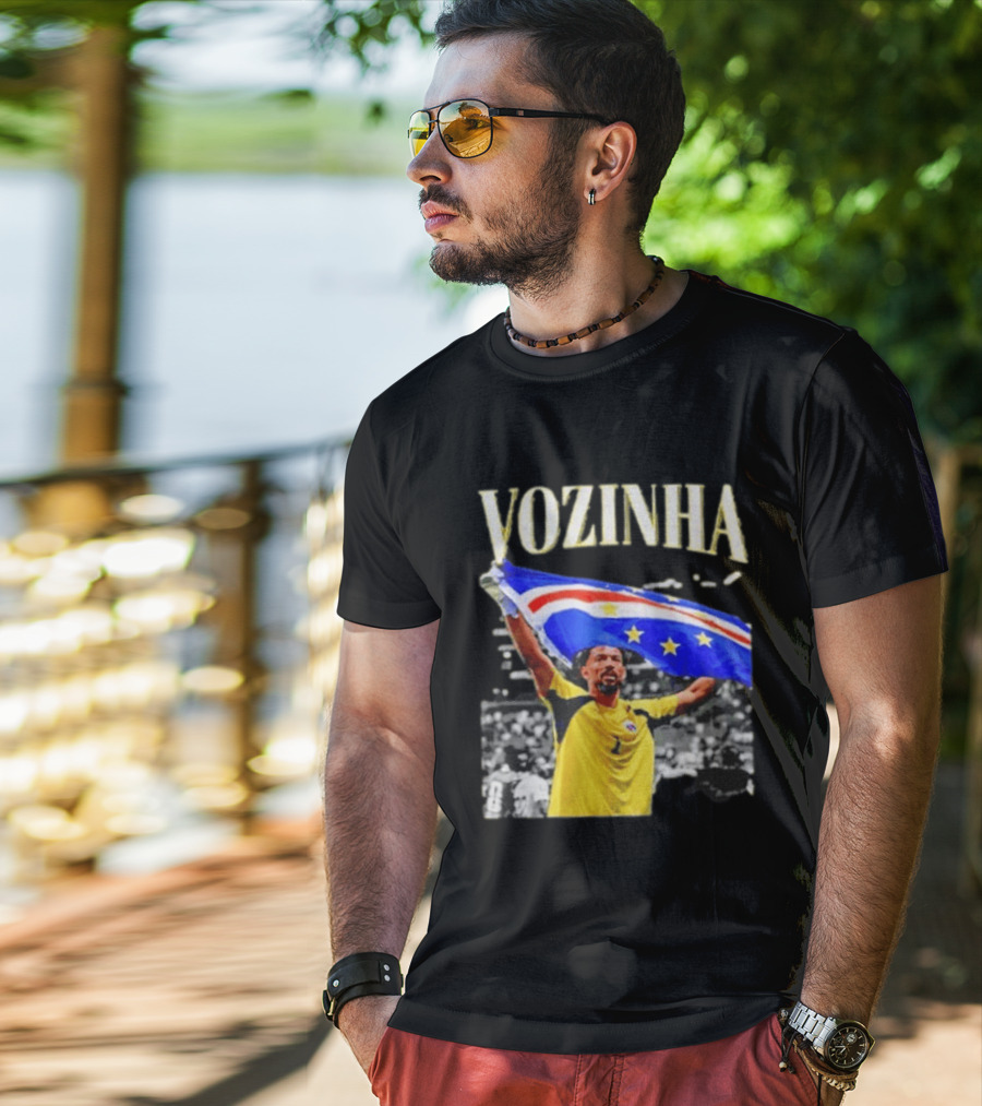 Vozinha Cape Verde Flag Celebration Football Team Player T-Shirt