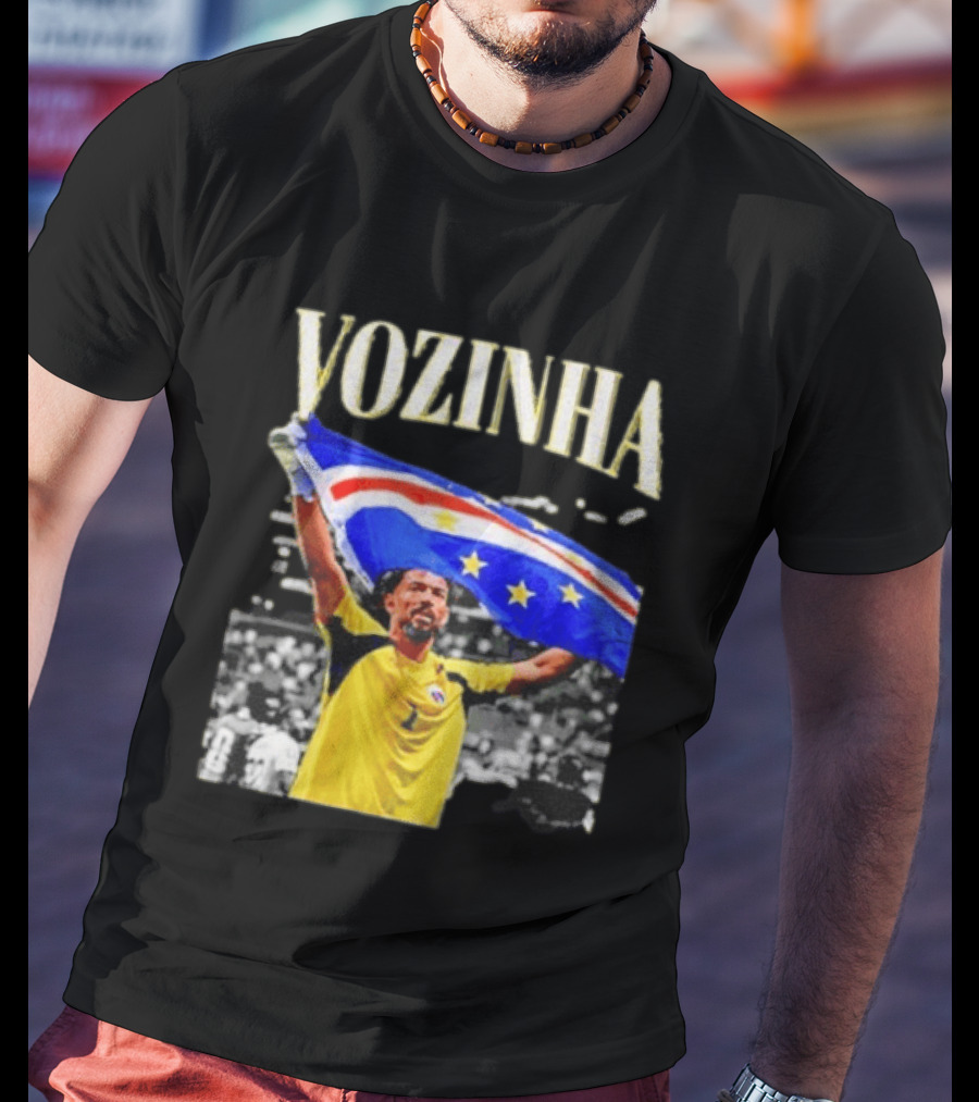 Vozinha Cape Verde Flag Celebration Football Team Player T-Shirt