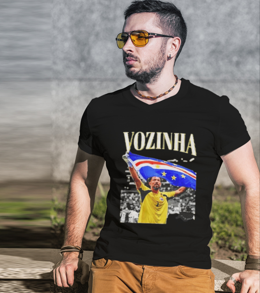 Vozinha Cape Verde Flag Celebration Football Team Player T-Shirt