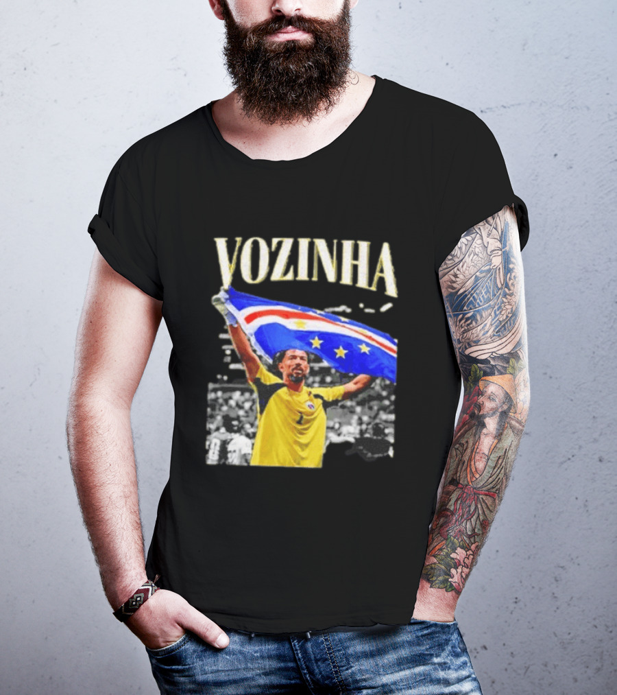 Vozinha Cape Verde Flag Celebration Football Team Player T-Shirt