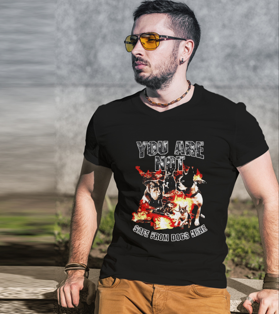 You Are Not Safe From Dogs Here Multiple Dogs Explosion T-Shirt