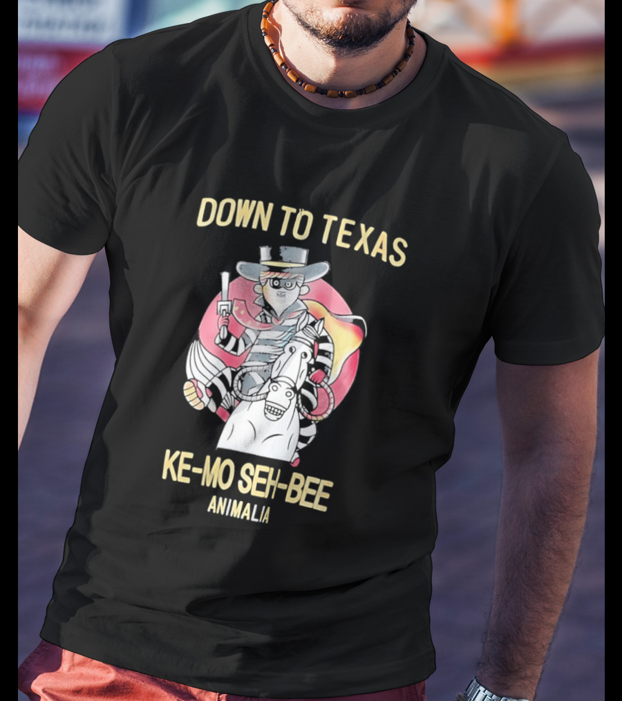 Down To Texas Ke Mo Seh Bee Animalia Bandit T-Shirt
