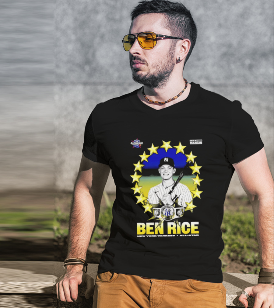 Ben Rice New York Yankees All Star Baseball Player MLB Stars T-Shirt