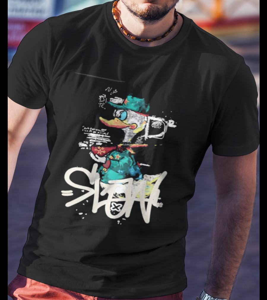 Donald Duck Soldier Streetwear DR D2 Fashion T-Shirt