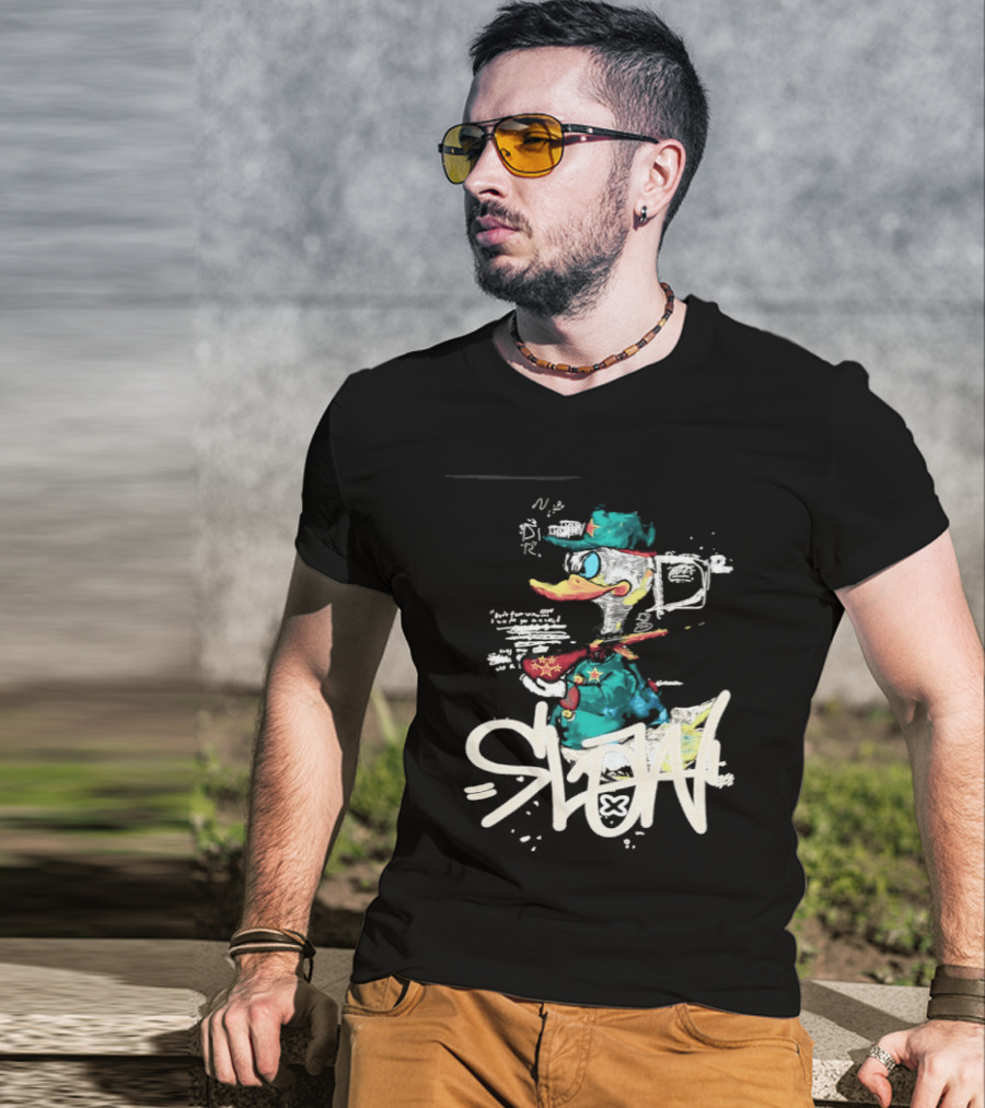 Donald Duck Soldier Streetwear DR D2 Fashion T-Shirt