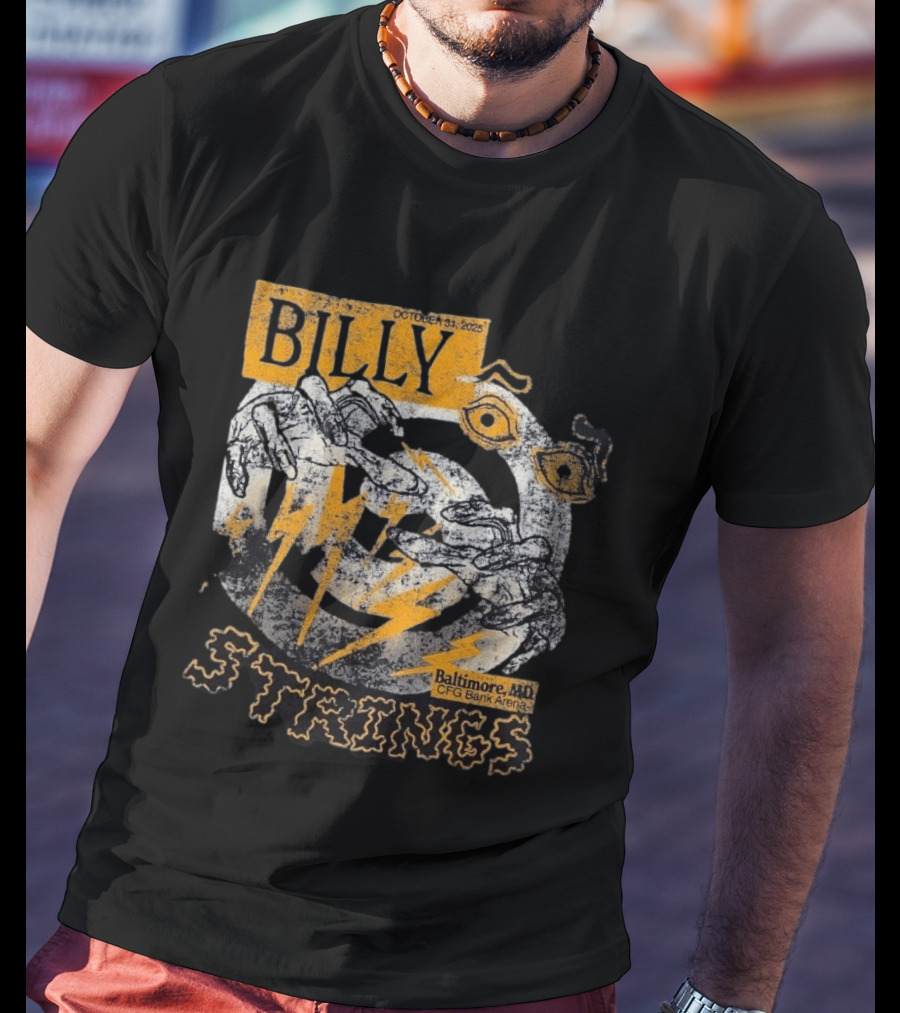Billy Strings October 31 2023 Baltimore MD CFG Bank Arena Spooky Lightning And Hands T-Shirt