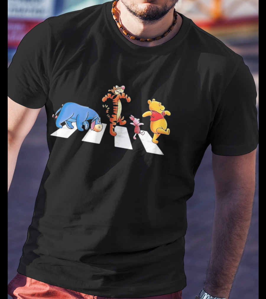 Eeyore Tigger Piglet Pooh Crossing Abbey Road Iconic Scene T-Shirt