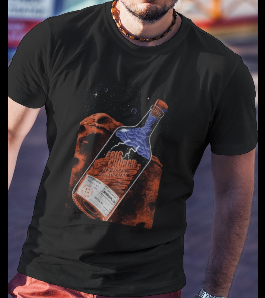 Eric Church Red Rocks Amphitheatre July 8 2026 Morrison CO Bottle T-Shirt