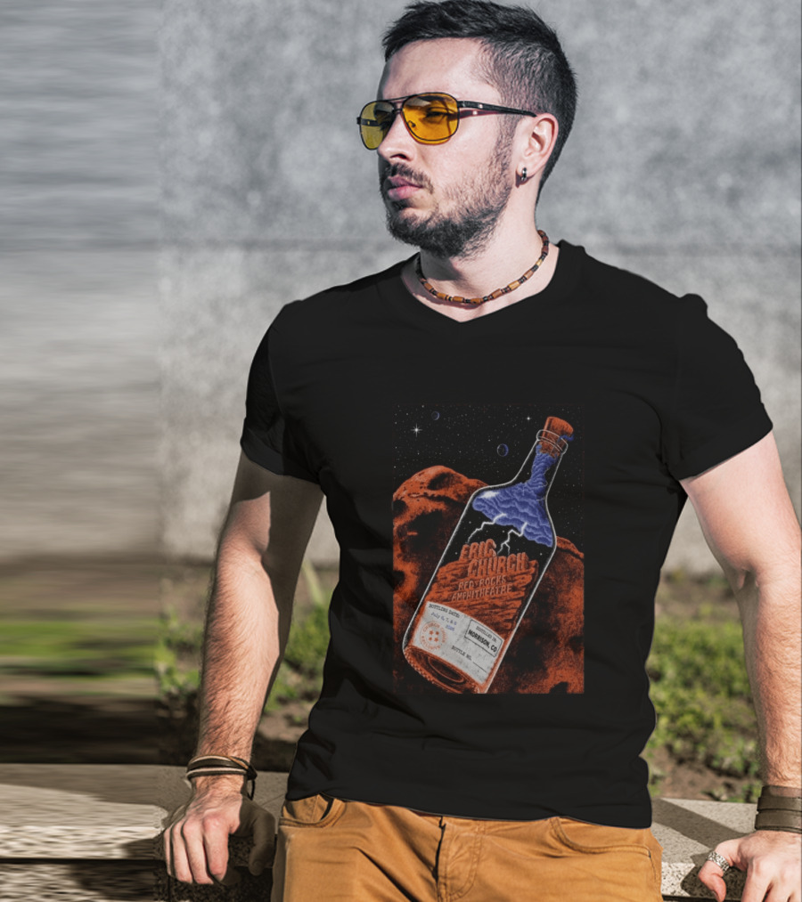 Eric Church Red Rocks Amphitheatre July 8 2026 Morrison CO Bottle T-Shirt