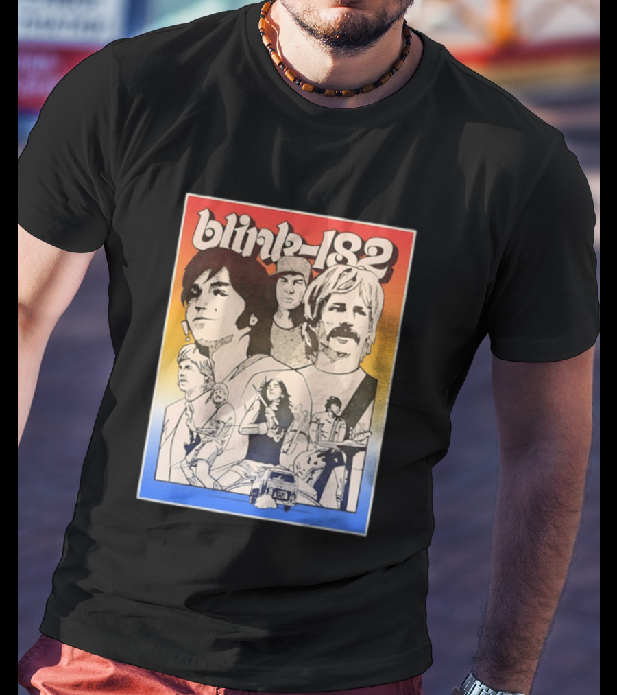 Blink 182 Band Members Pop Punk Collage T-Shirt