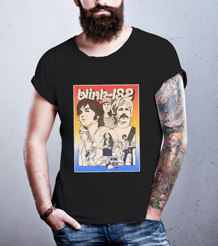 Blink 182 Band Members Pop Punk Collage T-Shirt